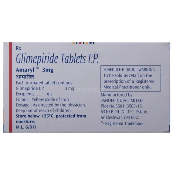 amaryl 3mg tablet 30's